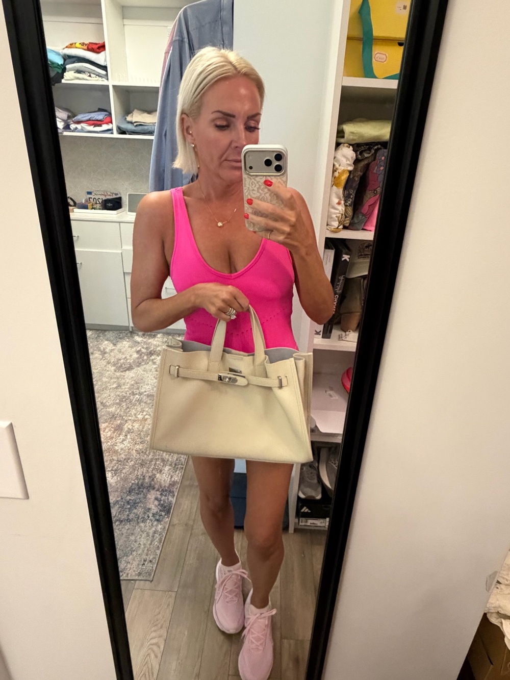 BOGDANA Urban Luxe Cream Leather Slouchy Tote Bag